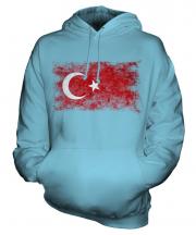 Turkey Distressed Flag Unisex Adult Hoodie