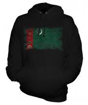 Turkmenistan Distressed Flag Unisex Adult Hoodie