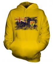 Turks And Caicos Islands Distressed Flag Unisex Adult Hoodie