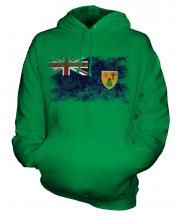 Turks And Caicos Islands Distressed Flag Unisex Adult Hoodie