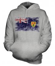 Turks And Caicos Islands Distressed Flag Unisex Adult Hoodie