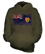 Turks And Caicos Islands Distressed Flag Unisex Adult Hoodie