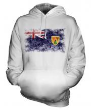 Turks And Caicos Islands Distressed Flag Unisex Adult Hoodie