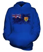 Turks And Caicos Islands Distressed Flag Unisex Adult Hoodie