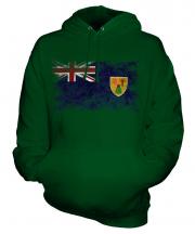 Turks And Caicos Islands Distressed Flag Unisex Adult Hoodie