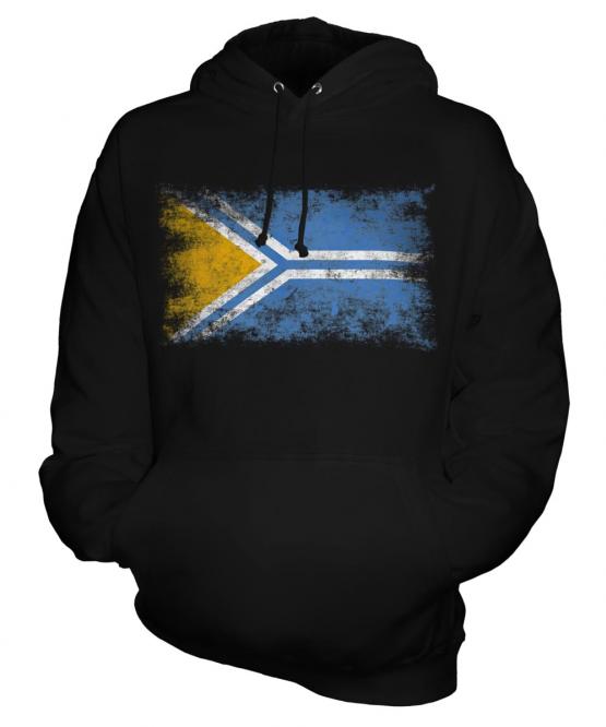 Tuva Distressed Flag Unisex Adult Hoodie