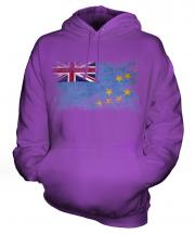 Tuvalu Distressed Flag Unisex Adult Hoodie