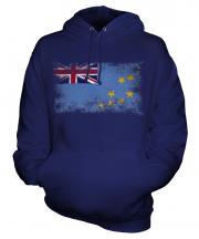 Tuvalu Distressed Flag Unisex Adult Hoodie