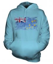 Tuvalu Distressed Flag Unisex Adult Hoodie