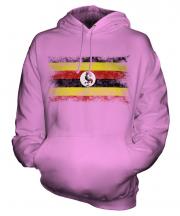 Uganda Distressed Flag Unisex Adult Hoodie