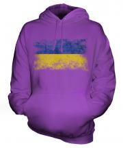 Ukraine Distressed Flag Unisex Adult Hoodie