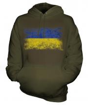 Ukraine Distressed Flag Unisex Adult Hoodie