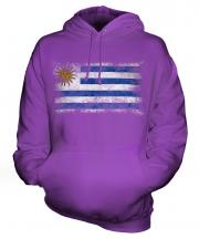 Uruguay Distressed Flag Unisex Adult Hoodie