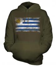 Uruguay Distressed Flag Unisex Adult Hoodie