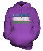 Uzbekistan Distressed Flag Unisex Adult Hoodie