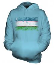 Uzbekistan Distressed Flag Unisex Adult Hoodie