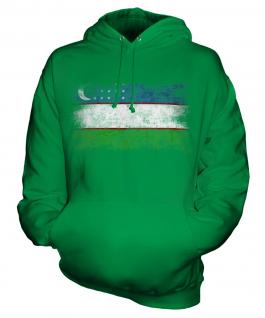 Uzbekistan Distressed Flag Unisex Adult Hoodie