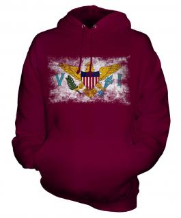 Us Virgin Islands Distressed Flag Unisex Adult Hoodie
