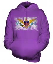 Us Virgin Islands Distressed Flag Unisex Adult Hoodie