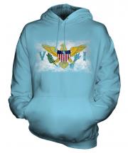 Us Virgin Islands Distressed Flag Unisex Adult Hoodie