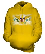 Us Virgin Islands Distressed Flag Unisex Adult Hoodie