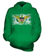 Us Virgin Islands Distressed Flag Unisex Adult Hoodie