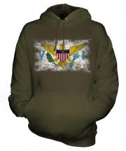 Us Virgin Islands Distressed Flag Unisex Adult Hoodie