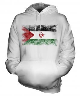 Western Sahara Distressed Flag Unisex Adult Hoodie