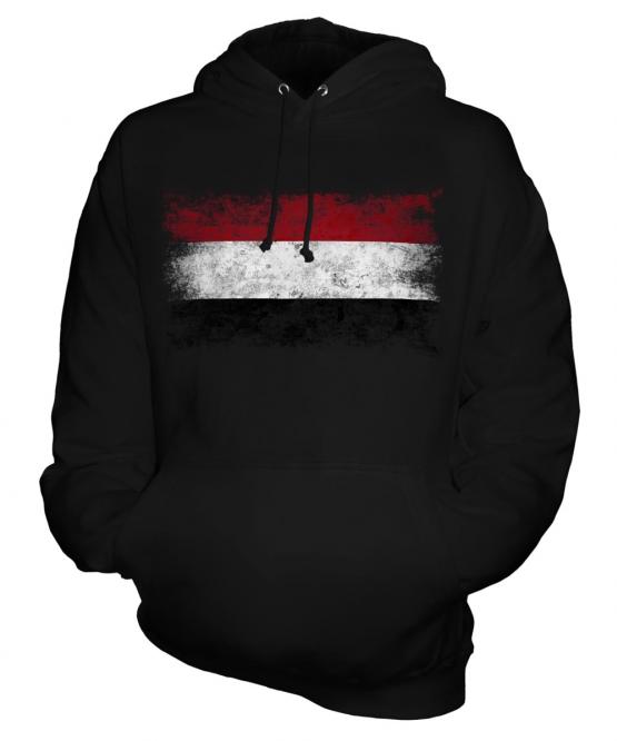 Yemen Distressed Flag Unisex Adult Hoodie
