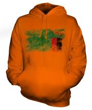 Zambia Distressed Flag Unisex Adult Hoodie