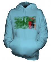 Zambia Distressed Flag Unisex Adult Hoodie