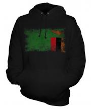 Zambia Distressed Flag Unisex Adult Hoodie
