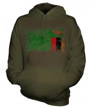 Zambia Distressed Flag Unisex Adult Hoodie