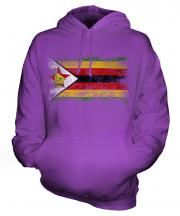 Zimbabwe Distressed Flag Unisex Adult Hoodie