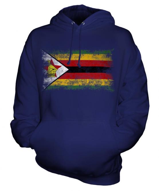 Zimbabwe Distressed Flag Unisex Adult Hoodie
