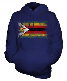 Zimbabwe Distressed Flag Unisex Adult Hoodie