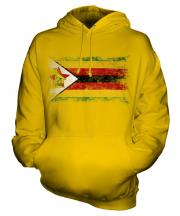 Zimbabwe Distressed Flag Unisex Adult Hoodie