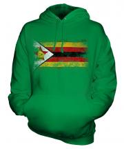 Zimbabwe Distressed Flag Unisex Adult Hoodie