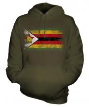 Zimbabwe Distressed Flag Unisex Adult Hoodie