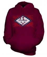 Arkansas State Distressed Flag Unisex Adult Hoodie