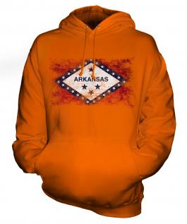 Arkansas State Distressed Flag Unisex Adult Hoodie