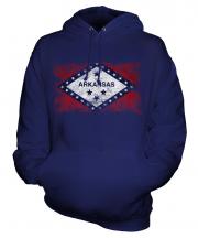 Arkansas State Distressed Flag Unisex Adult Hoodie