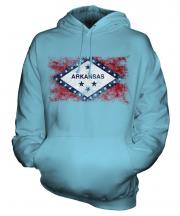 Arkansas State Distressed Flag Unisex Adult Hoodie