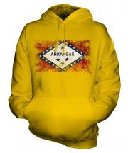 Arkansas State Distressed Flag Unisex Adult Hoodie