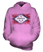 Arkansas State Distressed Flag Unisex Adult Hoodie