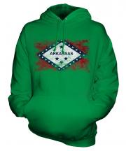 Arkansas State Distressed Flag Unisex Adult Hoodie