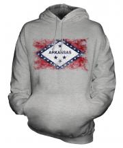 Arkansas State Distressed Flag Unisex Adult Hoodie
