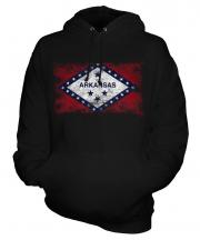 Arkansas State Distressed Flag Unisex Adult Hoodie