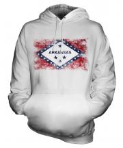 Arkansas State Distressed Flag Unisex Adult Hoodie