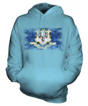 Connecticut State Distressed Flag Unisex Adult Hoodie